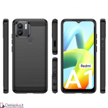 Carbon guminis dėklas - juodas (Xiaomi Redmi A1 Plus) Carbon guminis dėklas - juodas (Xiaomi Redmi A1 Plus)